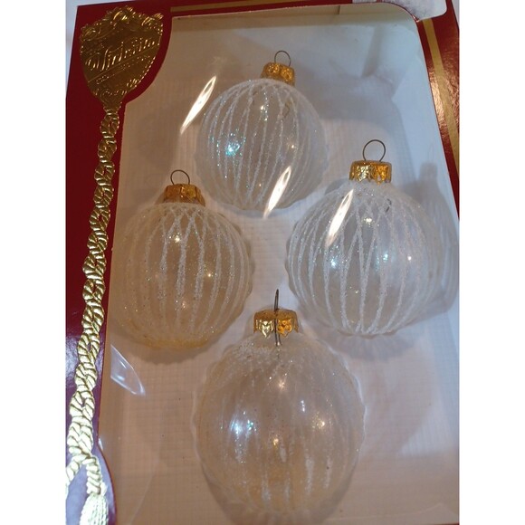 Rauch "The VICTORIA COLLECTION" Glass Christmas Ornaments w/ Gold Glitter 4 Pcs. - Picture 3 of 6